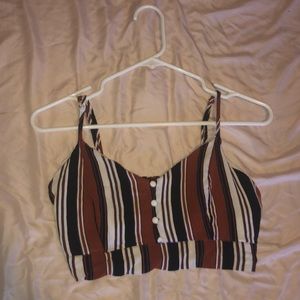 Orange/Brown & Black and white crop top